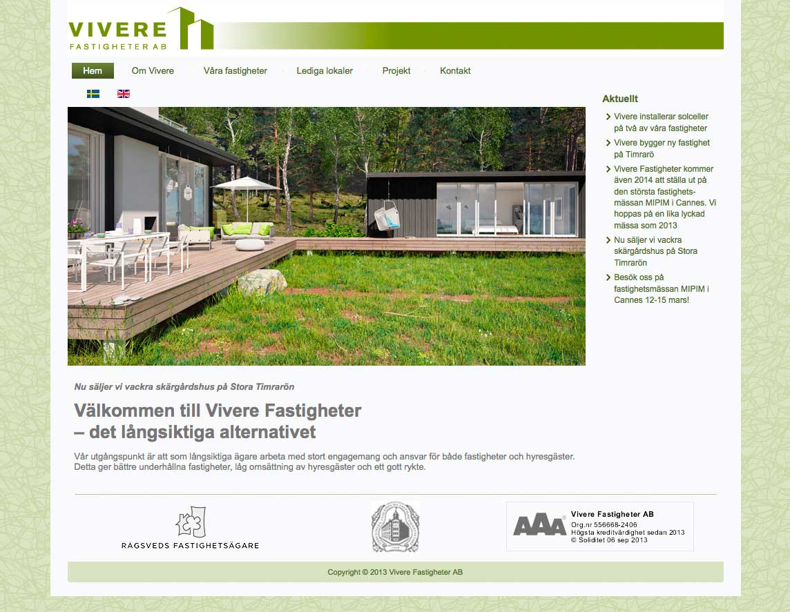 Webbsida Vivere